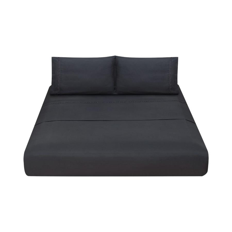 Juego de Sábanas Matiz Botanic Lisa 2.5 Plazas Negro