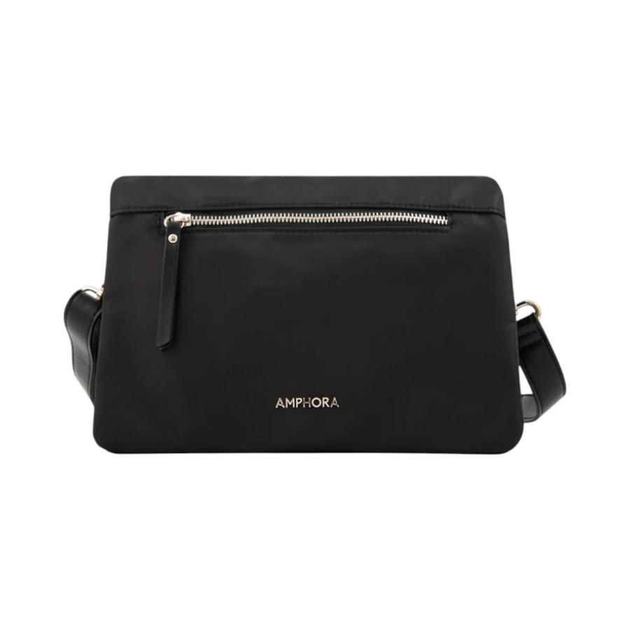 Cartera Bandolera Mujer Amphora Tapa Valita Mediana Negro