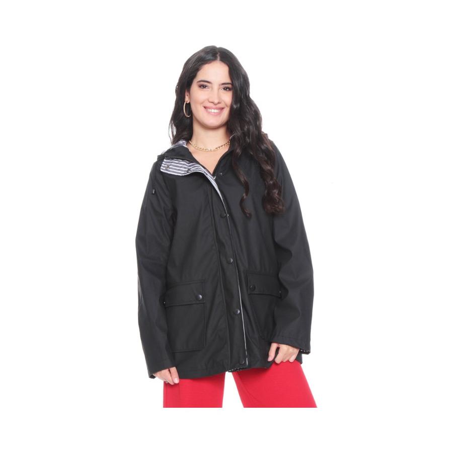 Chaqueta Impermeable Mujer Wados Capucha Negro