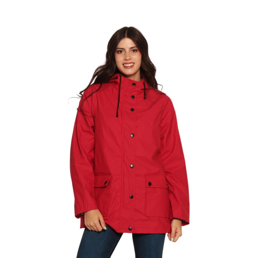 Chaqueta Impermeable Mujer Wados Capucha Rojo