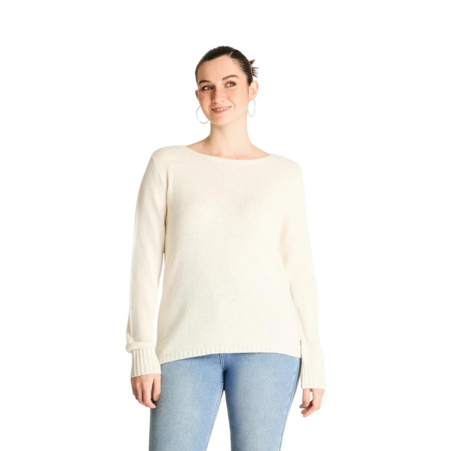 Sweater Mujer Weekend Punto Fino Crudo