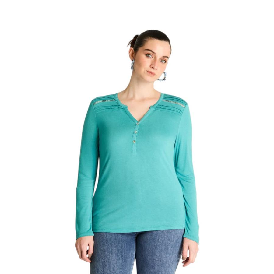 Polera Mujer Weekend con Botones Petróleo