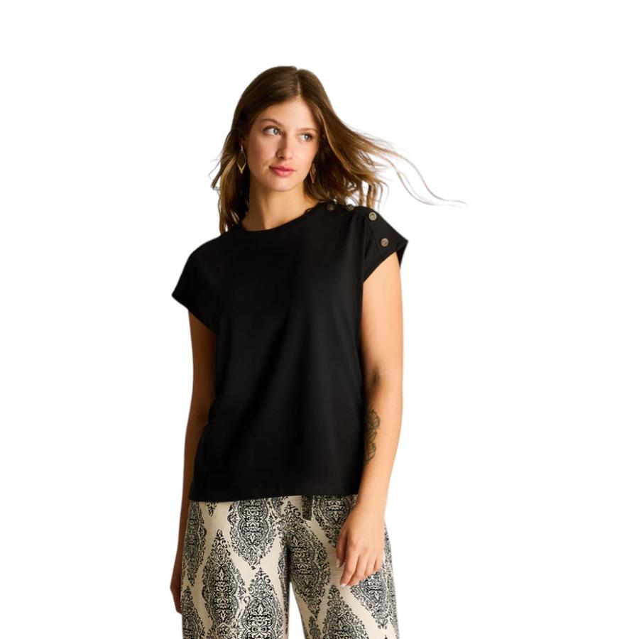 Polera Mujer Weekend con Botones Decorativos Negro