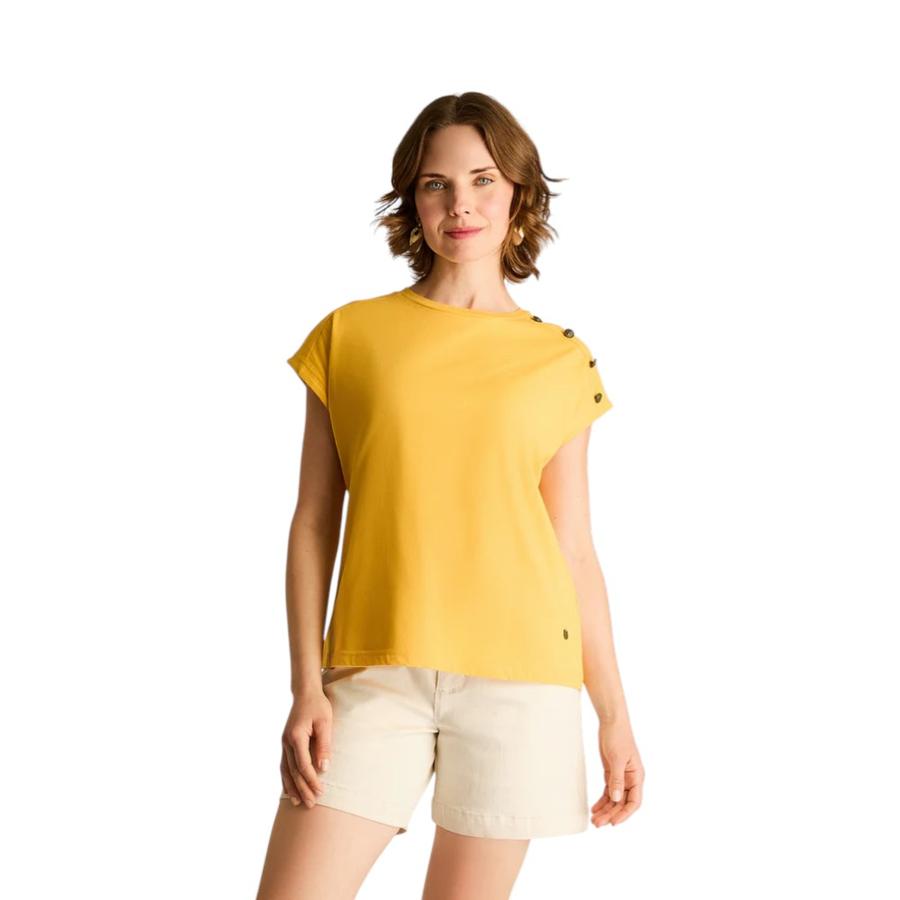 Polera Mujer Weekend con Botones Decorativos Mostaza