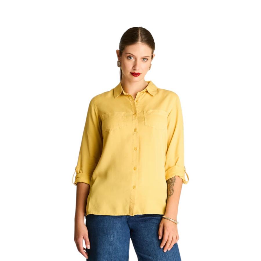 Blusa Mujer Weekend Manga Larga Roll Up Mostaza