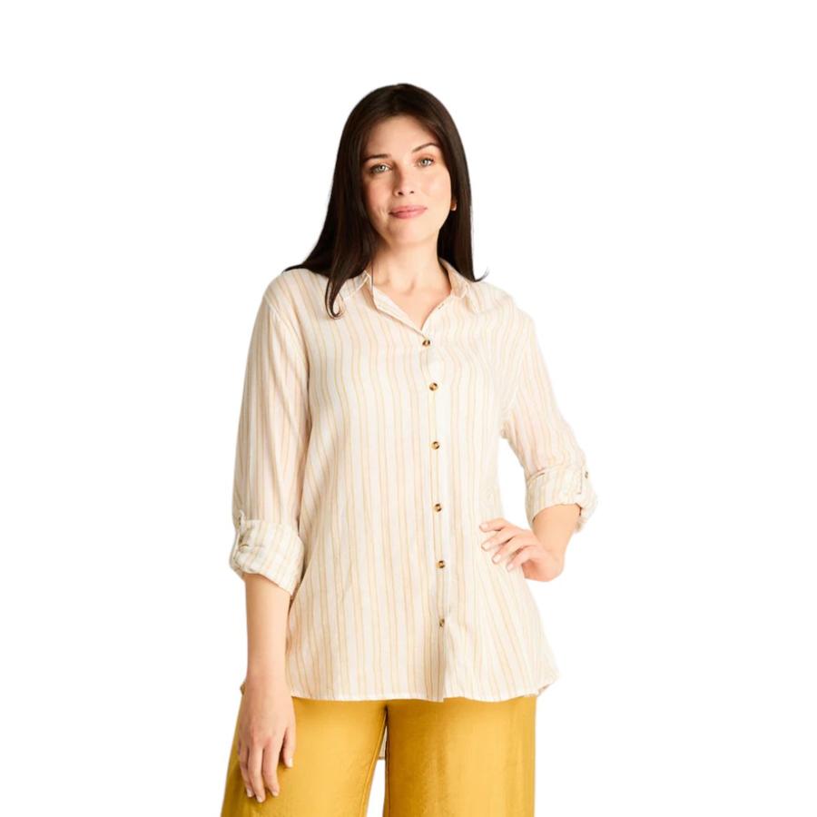 Blusa Mujer Weekend Manga Larga Rayas Crudo