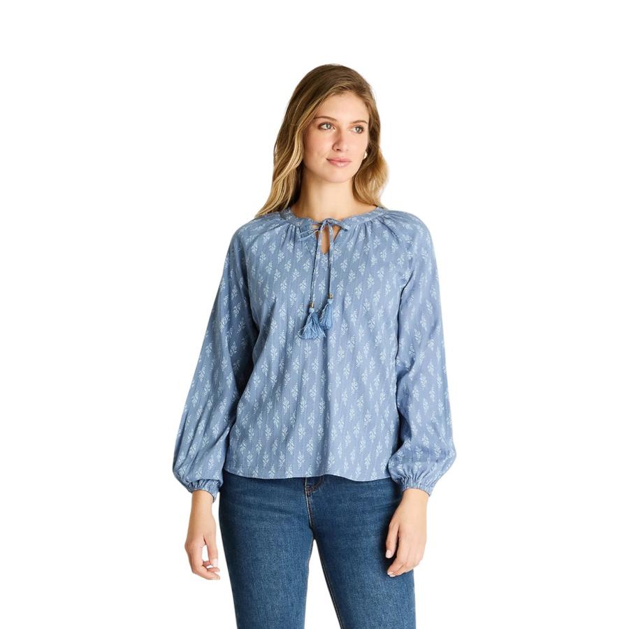 Blusa Mujer Weekend con Escote Amarre Indigo