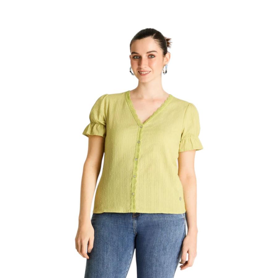 Blusa Mujer Weekend con Botones Verde Lima