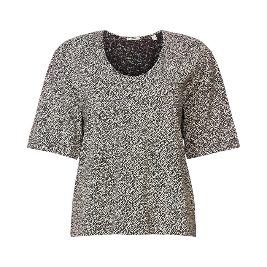 Polera Manga Corta Mujer Esprit Negra Estampada