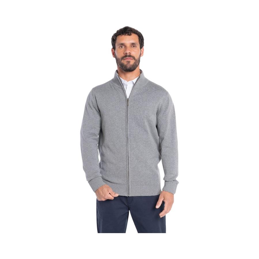 Sweater Hombre Potros Almagro Full Zipper Gris Claro