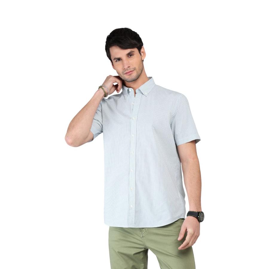 Camisa Hombre Arrow Cuadros Verde-Blanco