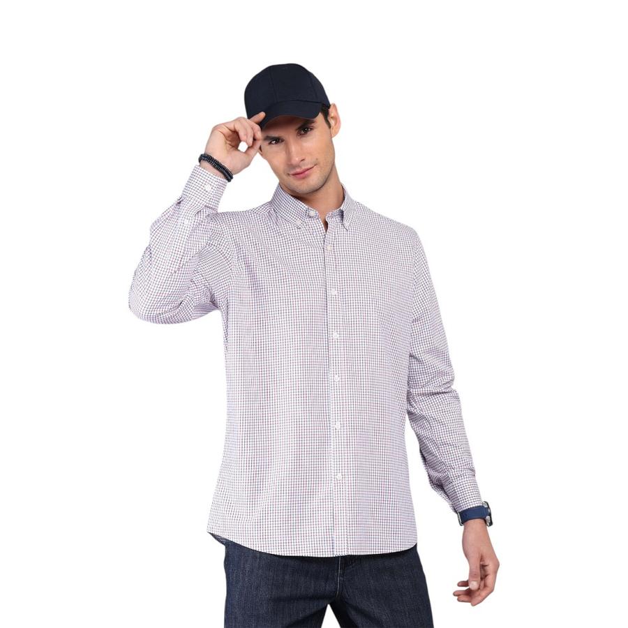 Camisa Hombre Arrow Oxford Cuadros Rojo