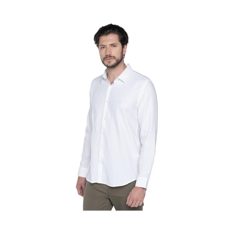 Camisa Hombre Potros Jacquard Goya Blanca