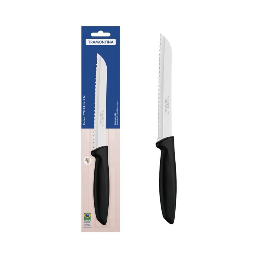 Cuchillo Pan 7"" Tramontina Plenus Negro