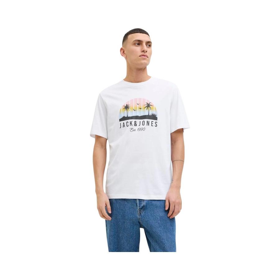 Polera Manga Corta Hombre Jack & Jones JJPALM Blanco