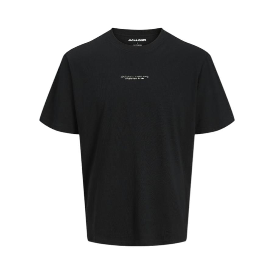 Polera Manga Corta Hombre Jack & Jones Crew Neck Negro