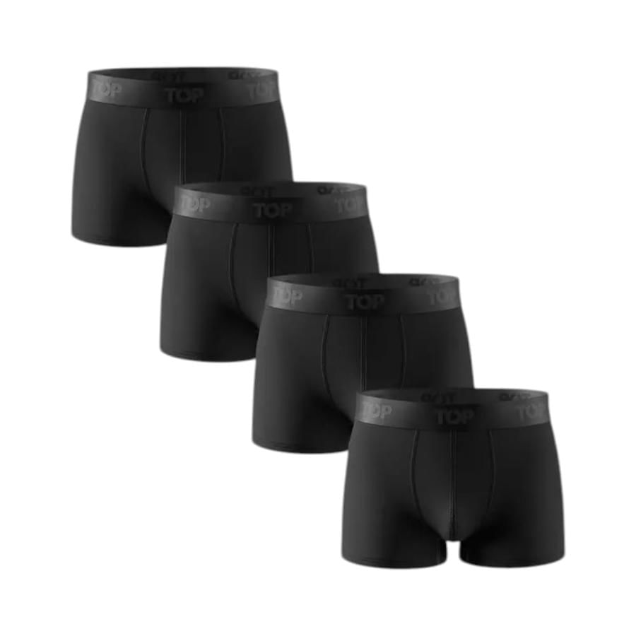 Pack 4 C12 Bóxer Corto Algodón Hombre Top 205P4C12 Negro