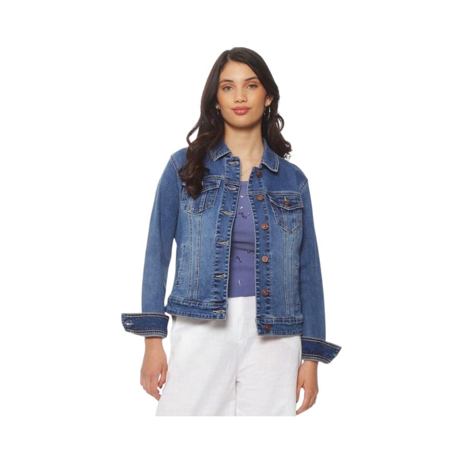 Chaqueta Denim Manga Larga Mujer Wados CM475A índigo