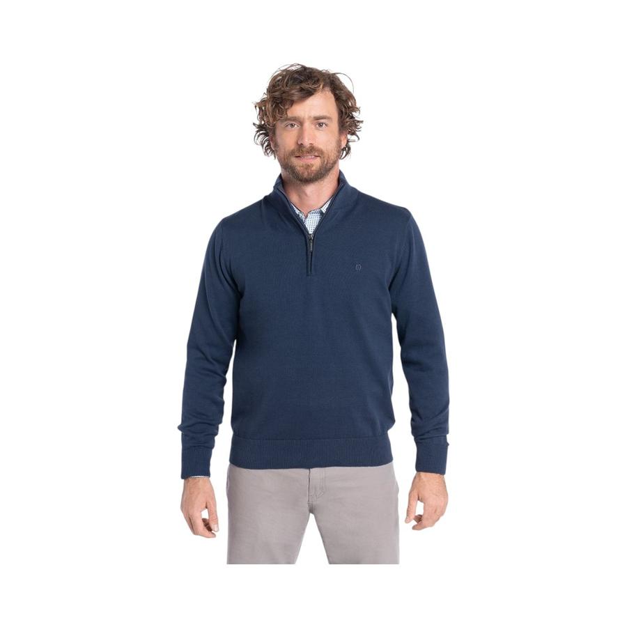 Sweater Half Zipper Hombre Potros Castellon Navy