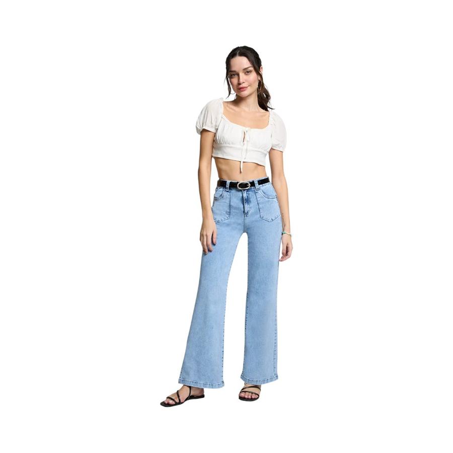 Jeans Wide Leg Mujer Amalia Jeans 5233 Celeste