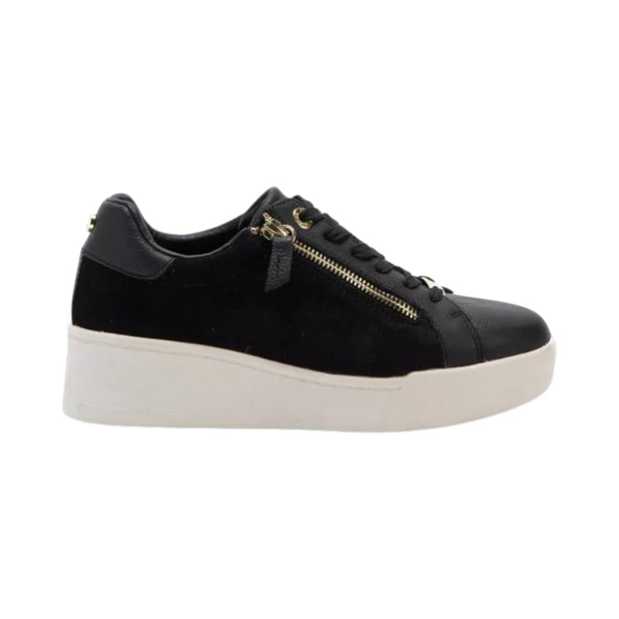 Zapatilla de Cuero Floater Mujer Gacel Lacy Negro