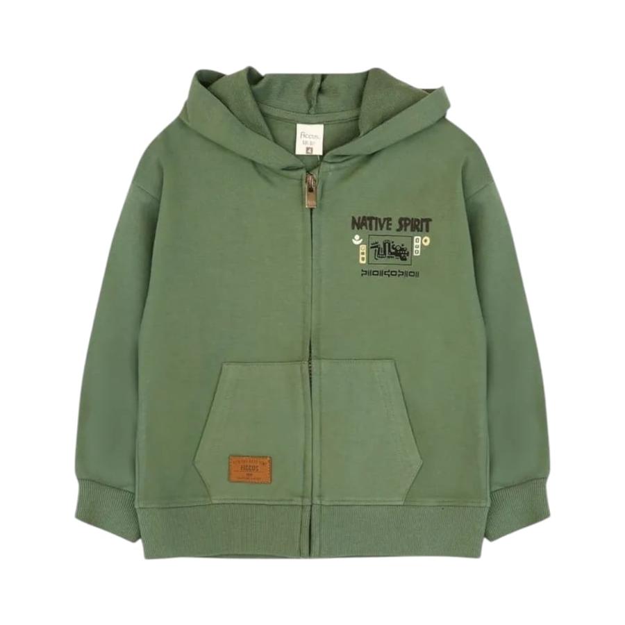 Polerón Manga Larga Niño Ficcus Spirit Verde