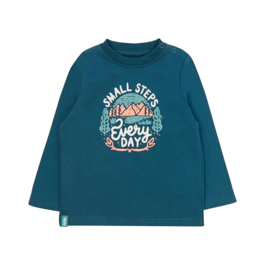 Polera Manga Larga Bebé Niño Ficcus Day To Day Esmeralda