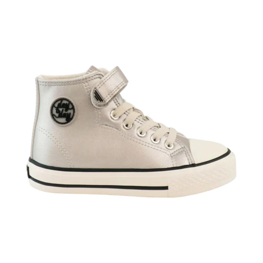 Zapatilla con Velcro Unisex Ficcus Day To Day Plateado