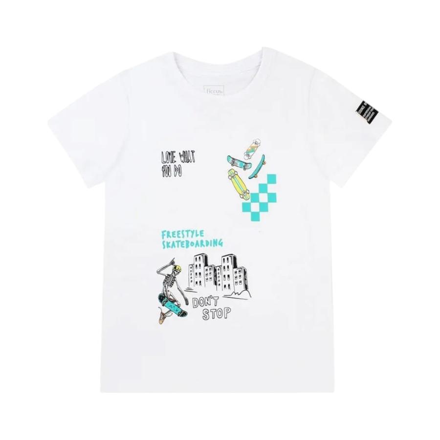 Polera Manga Corta Niño Ficcus Essence Blanco