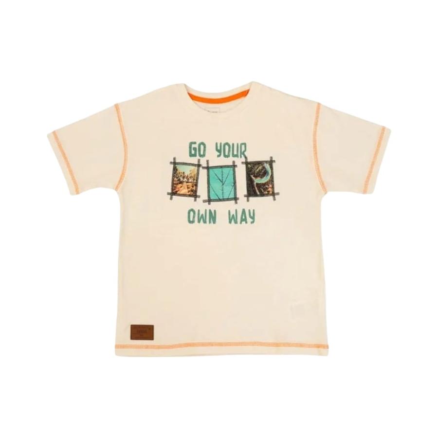 Polera Manga Corta Niño Ficcus Spirit Crudo