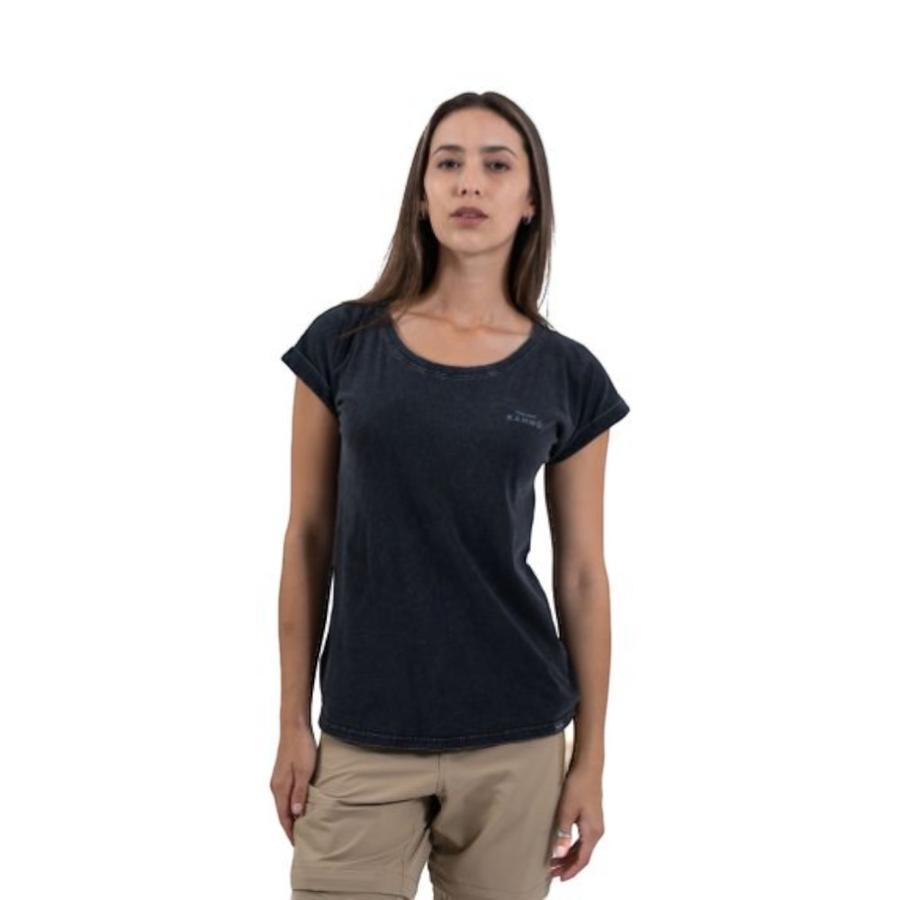 Polera Manga Corta Mujer Kannú Mini Logo Negro