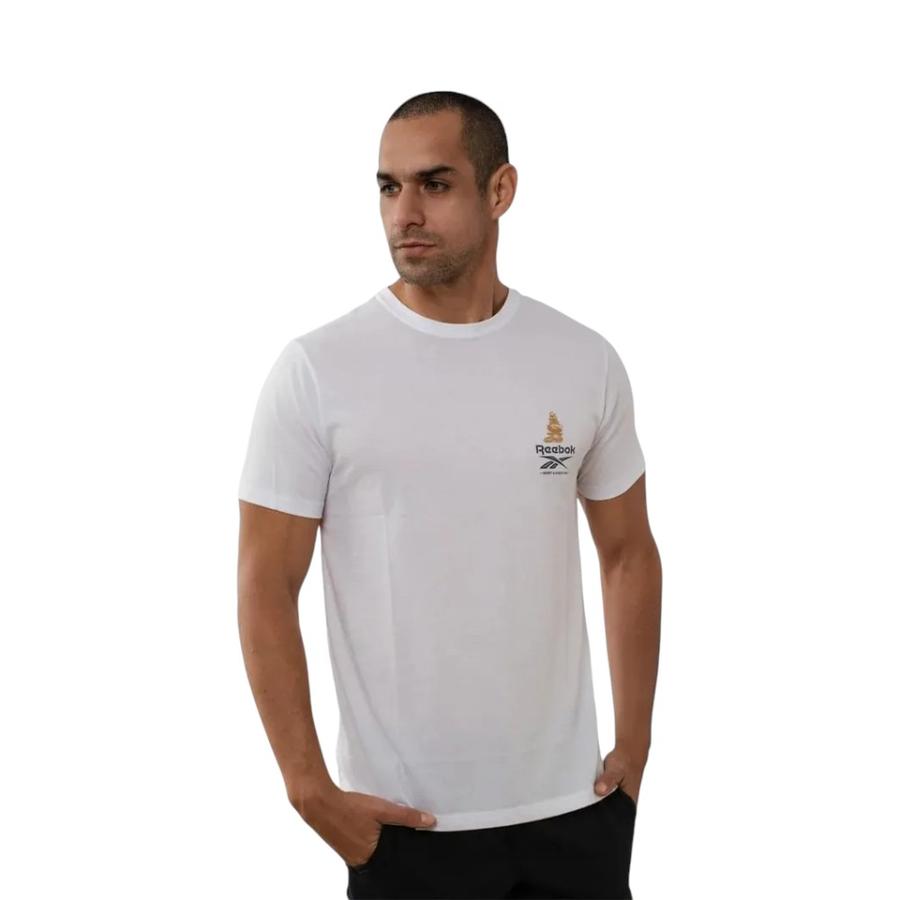 Polera Training Hombre Reebok Nature Graphic Blanco