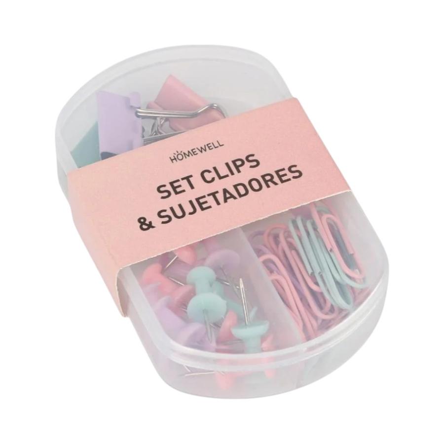 Set Clips y Sujetadores Home Well BK8535 Caja Organizadora