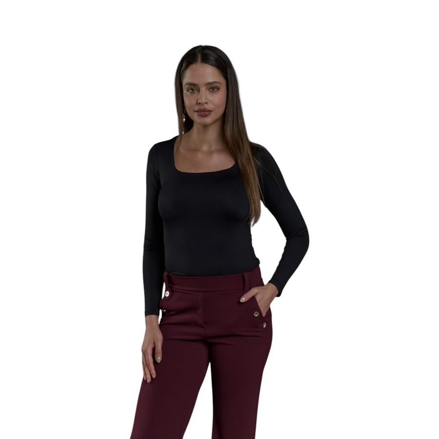 Polera Manga Larga Mujer Give Gina ML 820 Negro