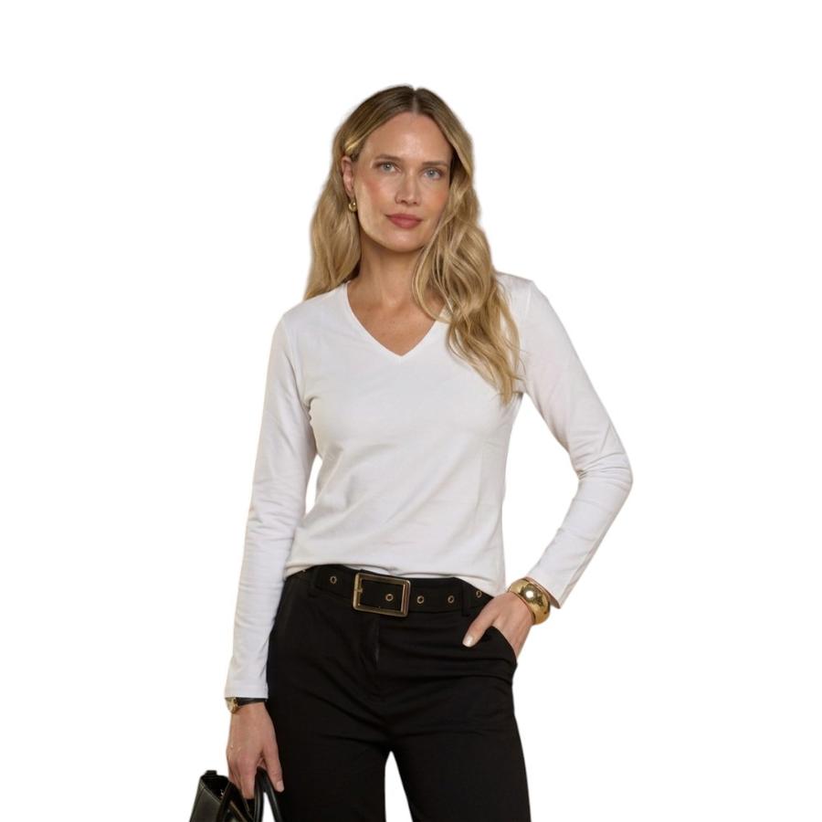 Polera Manga Larga Mujer Give Lisa V 821 Blanco