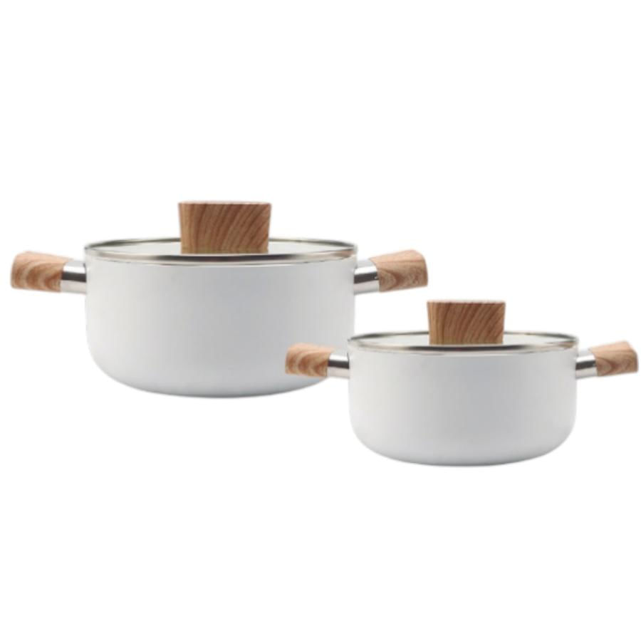 Set Cacerolas 2 Piezas Press Cast Satellite Blanco