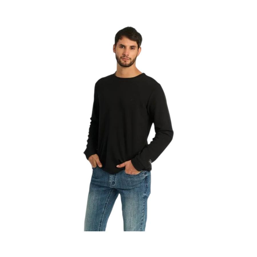 Polera Manga Larga Hombre Ellus Maxi Pique Negro
