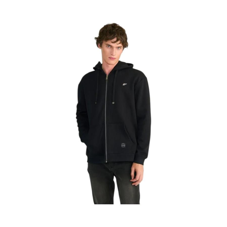 Polerón Capucha Hombre Ellus Bonded Piqué Negro