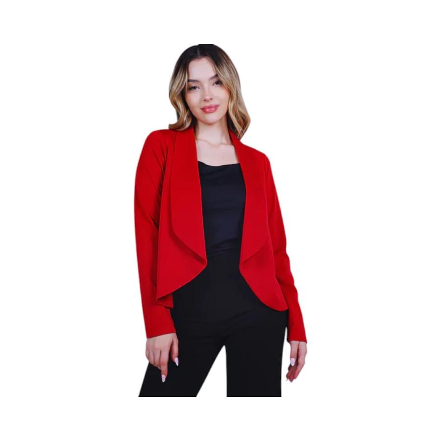 Blazer Formal Básico Mujer Give B46429 Rojo