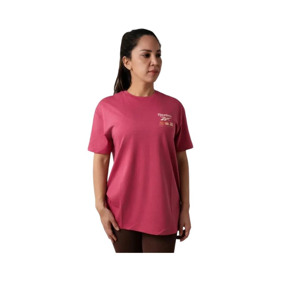 Polera Entrenamiento Mujer Reebok  Nature Graphic Rosado