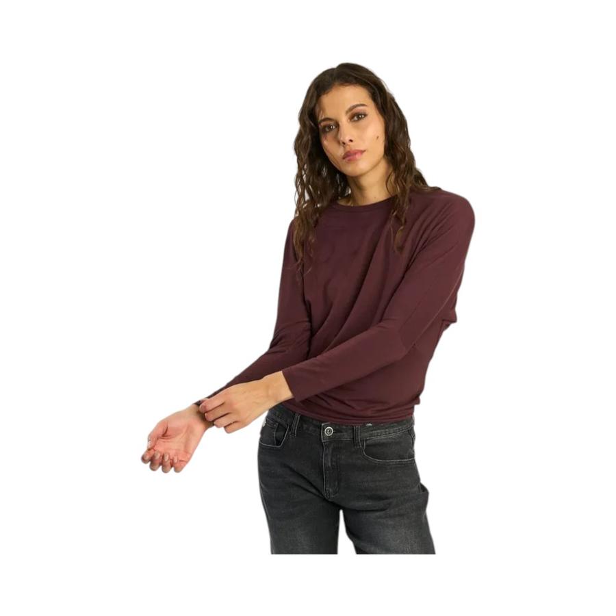 Polera Manga Larga Mujer Ellus Batwing Front Morado
