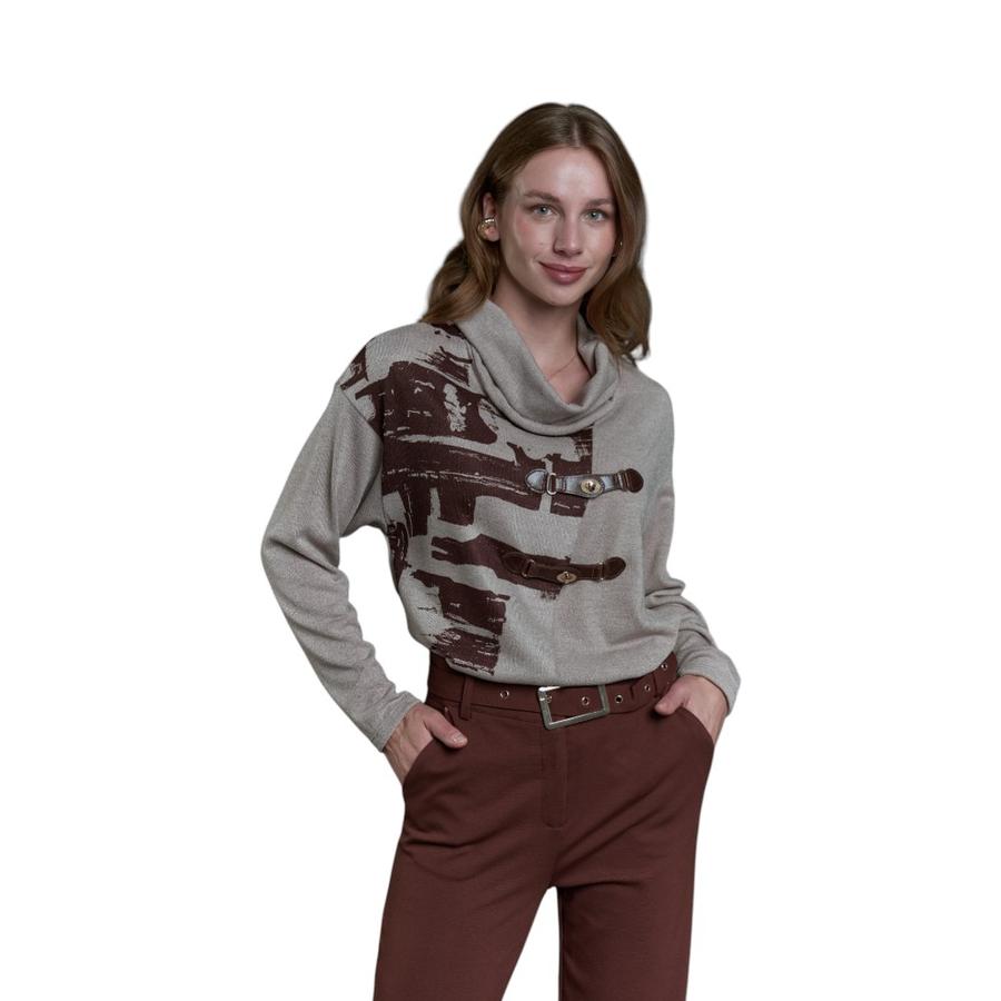 Polera Cuello Tortuga Mujer Give L56456 Beige