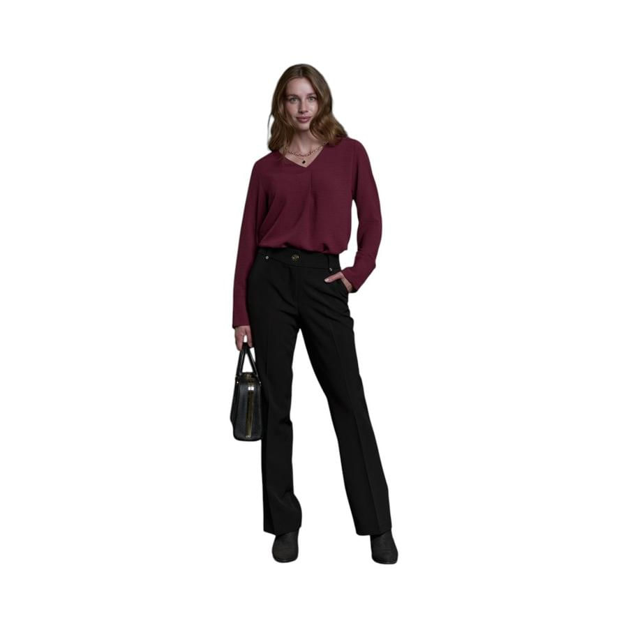 Pantalón Recto Liso Mujer Give P63409 Negro