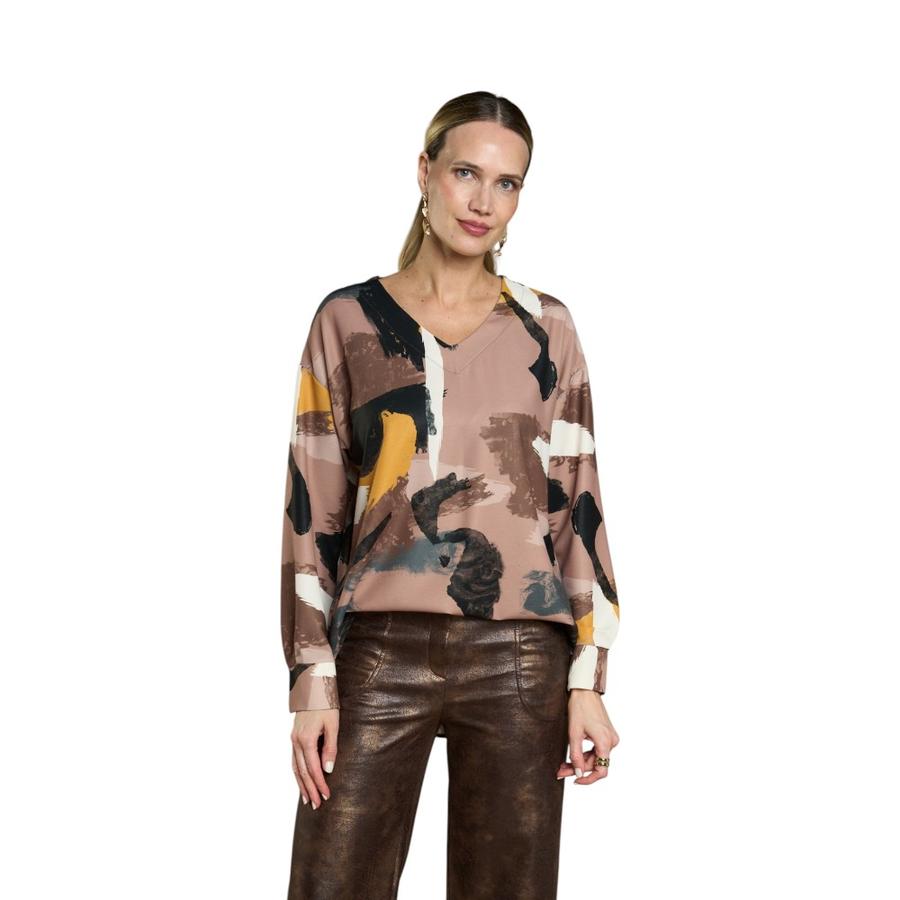 Polera Estampada Mujer Give I16415 Café