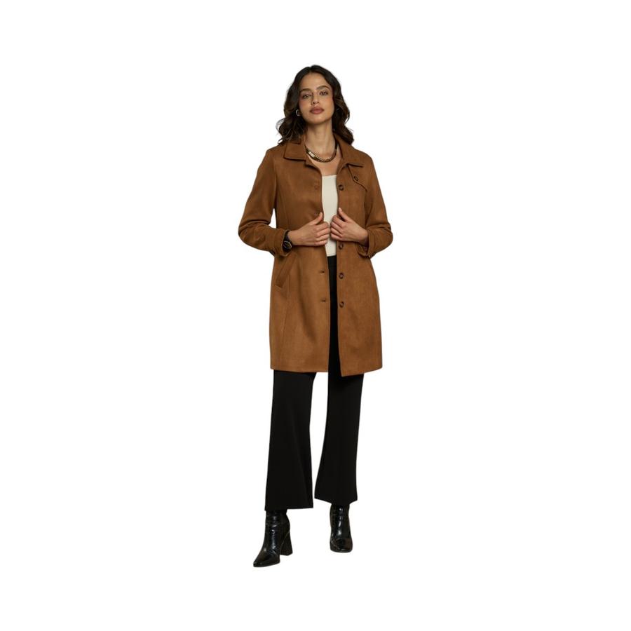 Chaqueta Larga Suede Mujer Give G46408 Camel