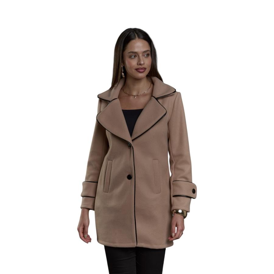 Chaqueta Paño PU Mujer Give G46416 Beige