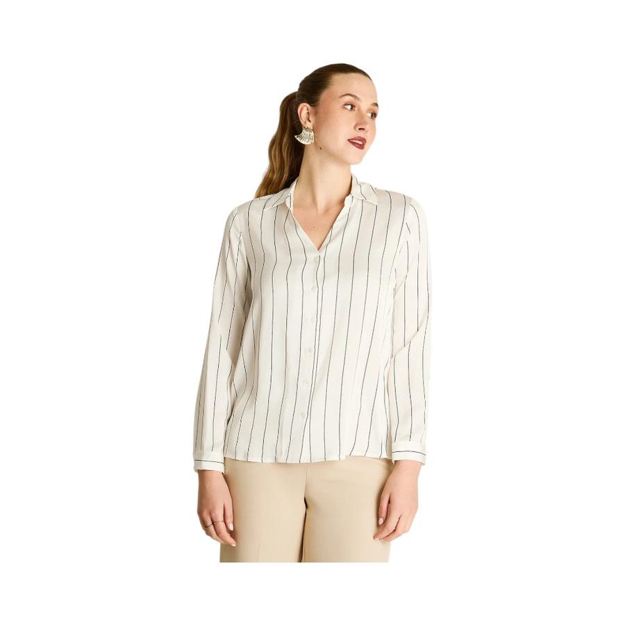 Blusa Camisera Satin Mujer Lorenzo di Pontti 208505 Crudo