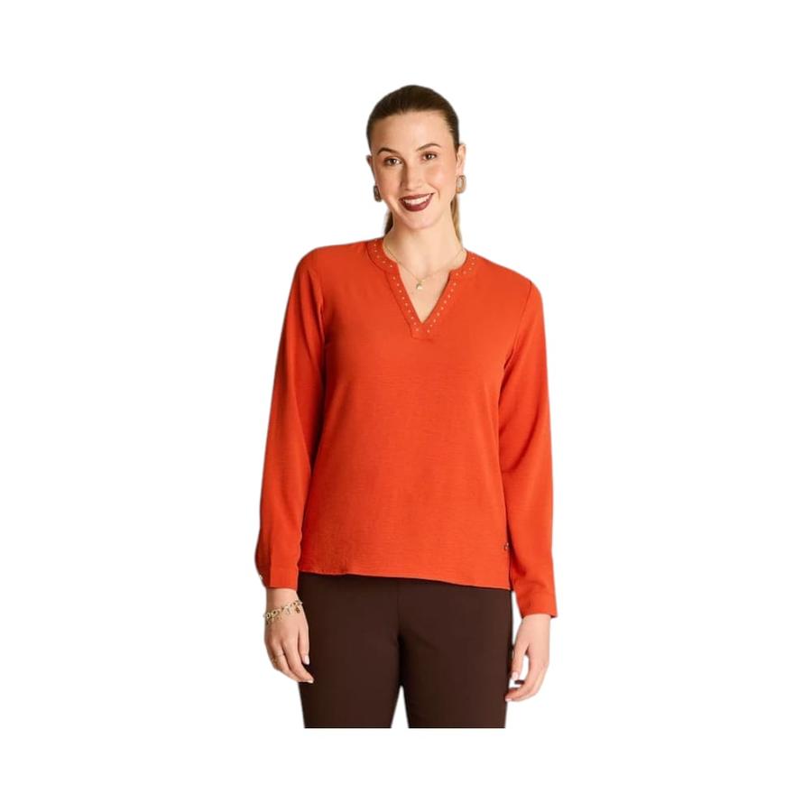 Blusa Escote Mao Mujer Lorenzo di Pontti 208509 Terracota