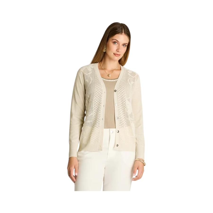 Cardigan con Lurex Mujer Lorenzo di Pontti 808502 Arena