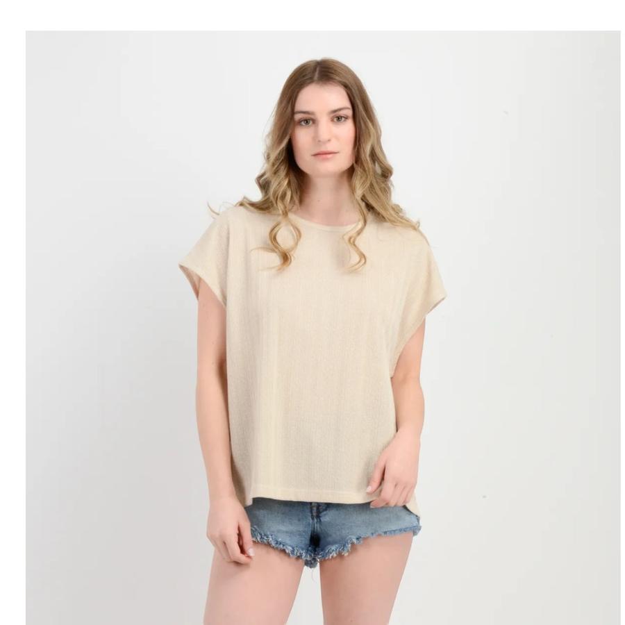 Polera Manga Corta Julie Beige